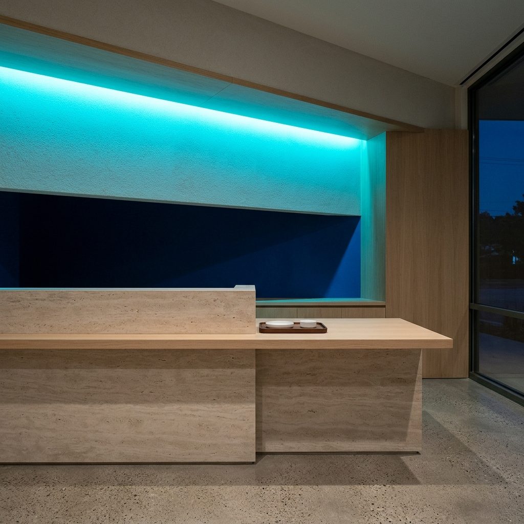 A calm spa reception area